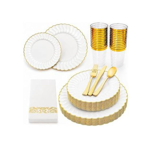 175 Pcs Plastic Dinnerware Set