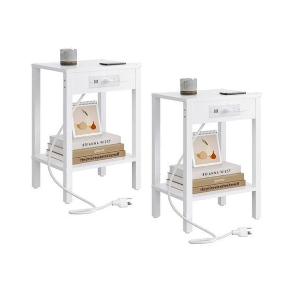 2 End Tables With Charging Station