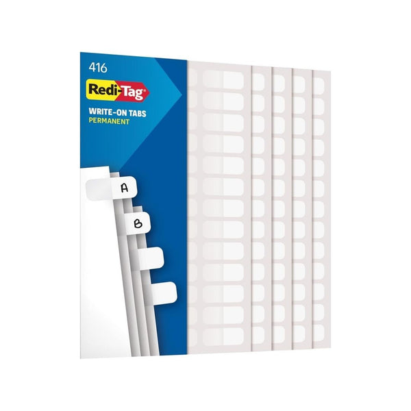 416 Redi-Tag Permanent Stick Write-On Index Tabs