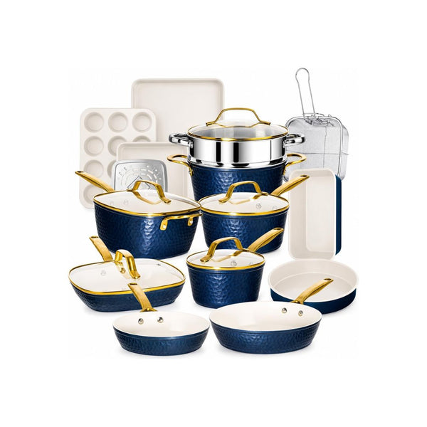20 Pcs GOTHAM STEEL HAMMERED Cookware Set