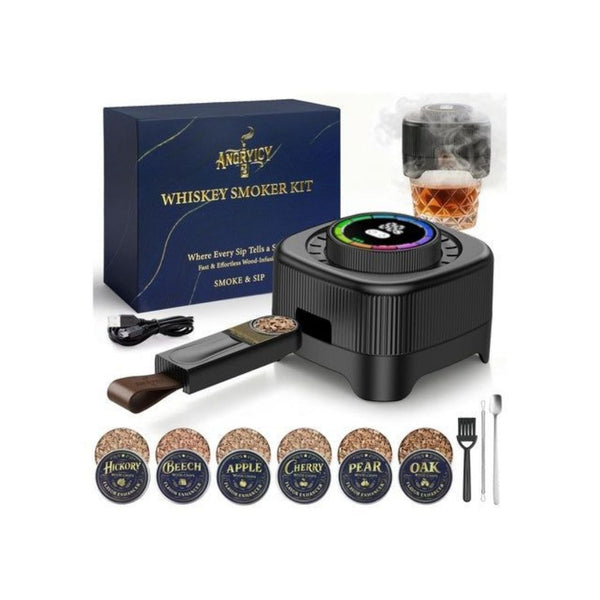 Electric Whiskey Smoker Kit With 6 Wood Chip Flavors