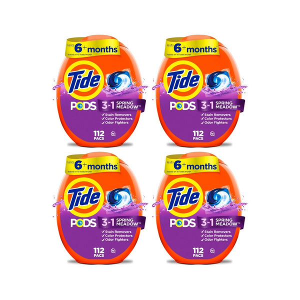 4 Tubs of 112 Tide PODS Laundry Detergent Pacs