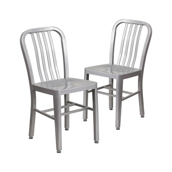 2 Flash Furniture Modern Metal Dining Chairs