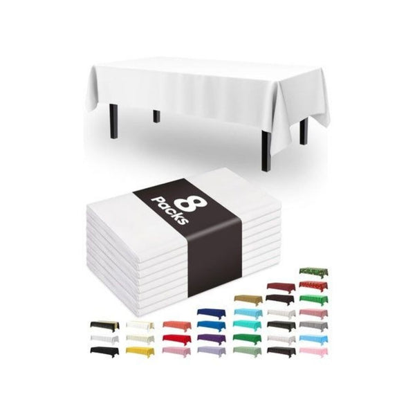 8 Plastic Rectangle Tablecloths (54x108in)