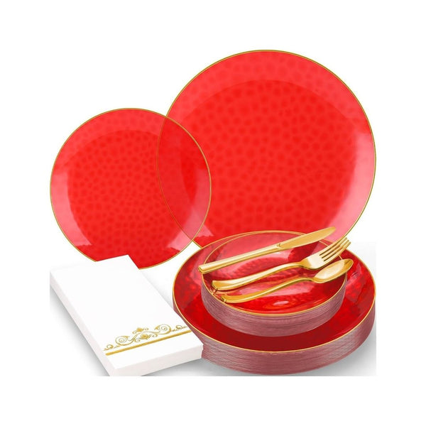 150 Pcs Plastic Dinnerware Set