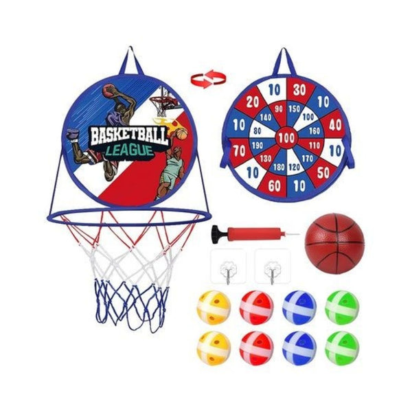 2-in-1 Toddler Basketball Hoop & Sticky Ball Target Game