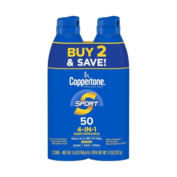 2-Pack Coppertone Sport Sunscreen Spray SPF 50
