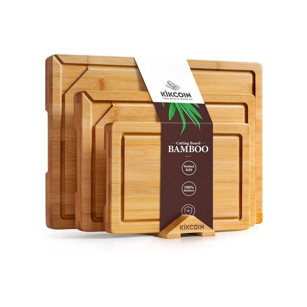 3+1 Piece Self-Draining Bamboo Cutting Boards