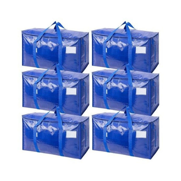 6 Pack 24 Gallon Heavy-Duty Moving Bags With Zippers & Handles