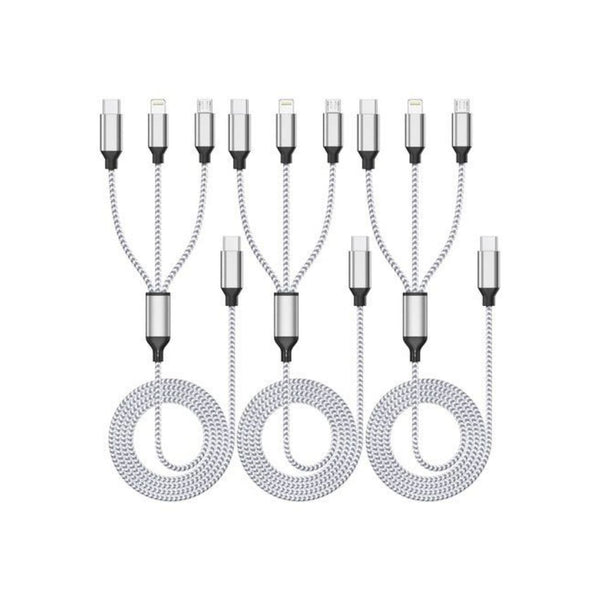 3 Pack 3-in-1 Multi Charging Cables
