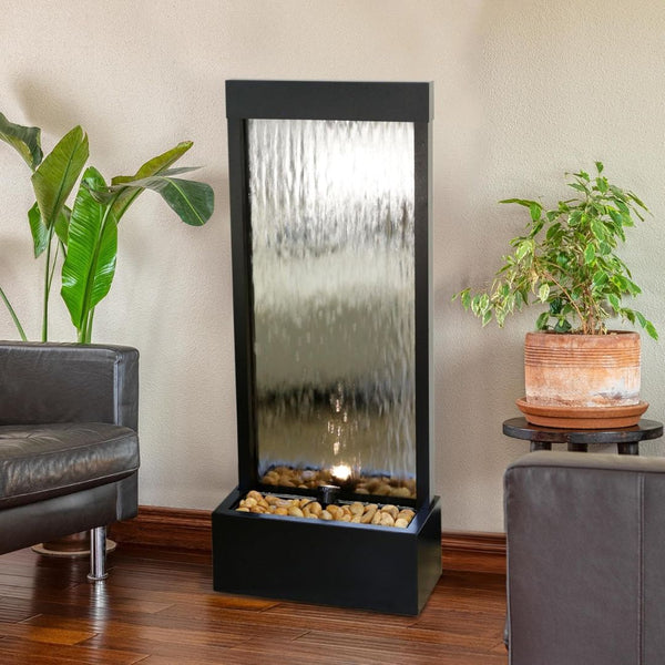Alpine Corporation – Mirror Waterfall Fountain with Stones & Lights