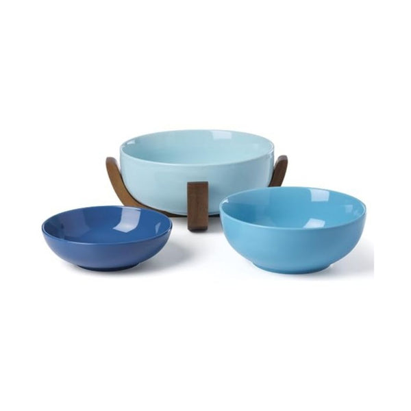 Oneida 24 Seven Colors 3-Piece Nesting Bowl Set With Wood Stand