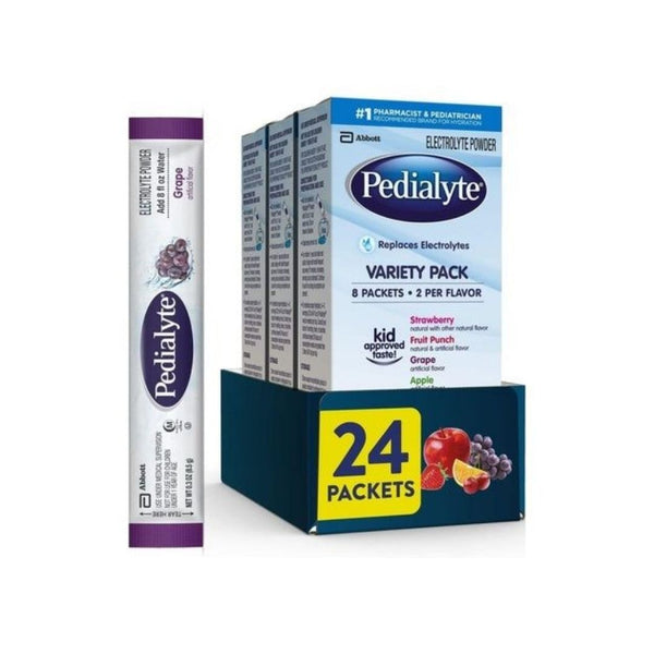 24 Pedialyte Electrolyte Powder Packets Variety Pack