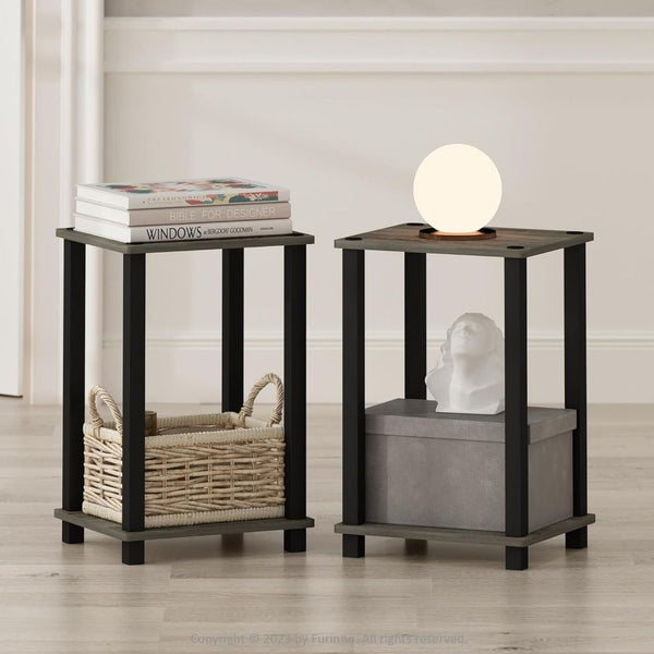 Set of 2 Furinno Toolless 2-Tier Night Stand