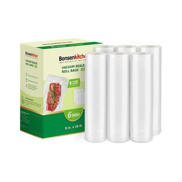 6 Rolls Bonsenkitchen Vacuum Sealer Bags (8x16in)