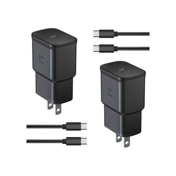 2 Pack 25W USB-C Fast Chargers With 6ft Cable