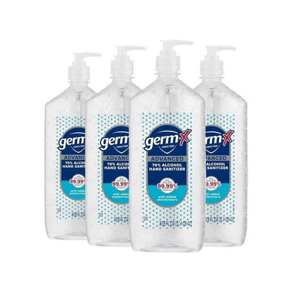 4 Big Pump Bottles of Germ-X Advanced Hand Sanitizer