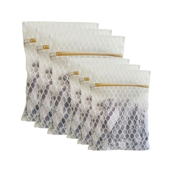 6-Pcs Durable Honeycomb Mesh Laundry Bags