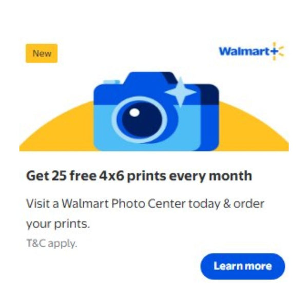 Get 25 Free 4×6 Prints Every Month with Walmart+ (Free Shipping Included)