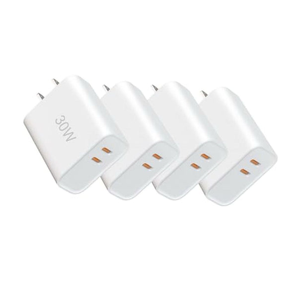 4 Pack 30W Dual Port USB C Wall Charger