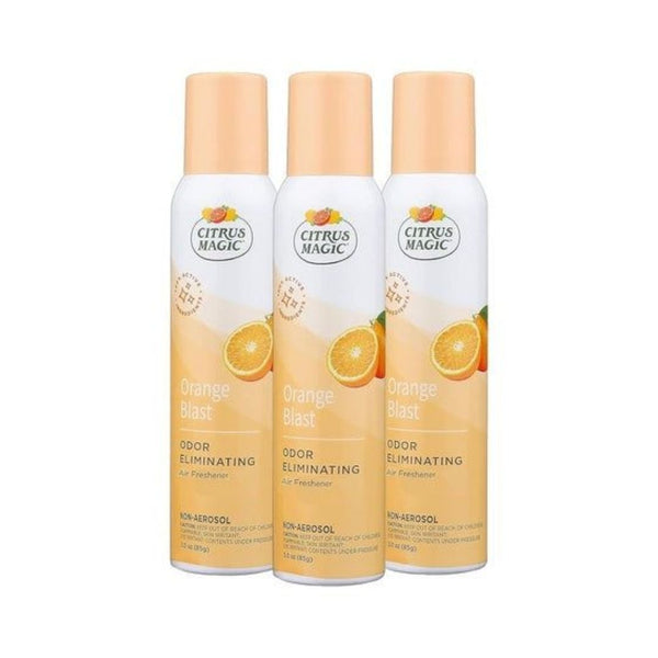 3 Bottles Citrus Magic Orange Blast Air Freshener Spray