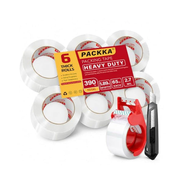 Heavy Duty Packing Tape with Dispenser and Utility Knife