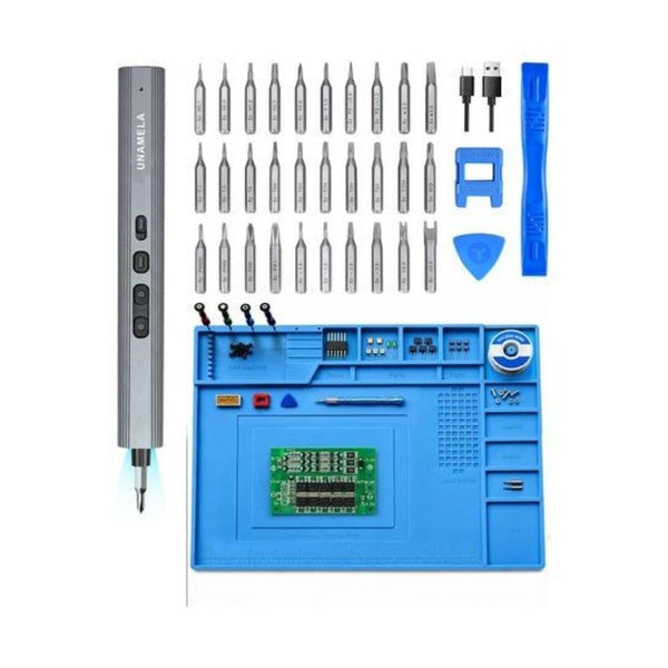 Mini Electric Screwdriver Set & Soldering Mat