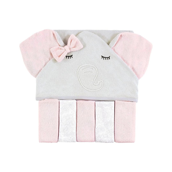 Hudson Baby Unisex Baby Hooded Towel and Five Washcloths