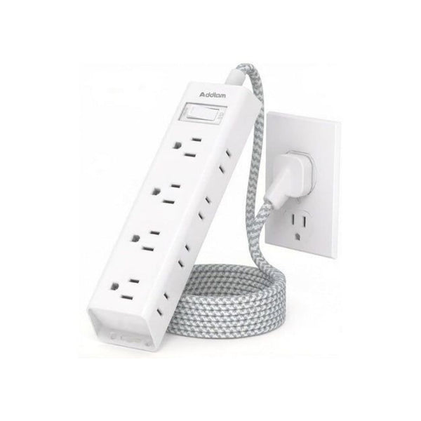 6ft Braided Power Strip With 12 Outlets