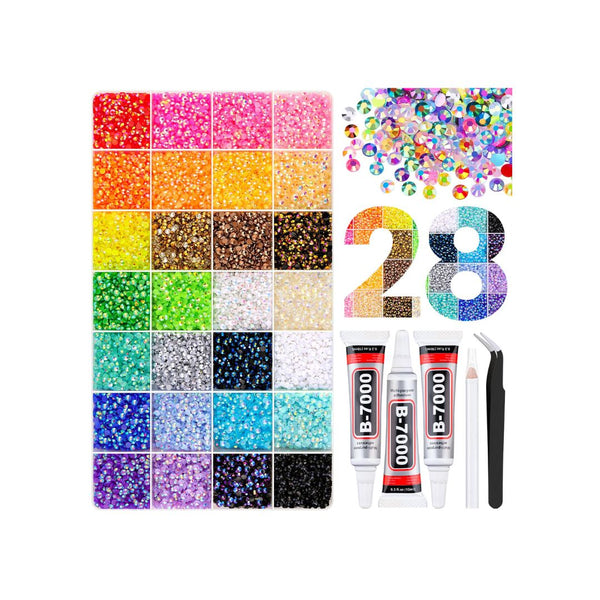 38,000 Pcs 3mm Jelly Rhinestones Bedazzling Kit