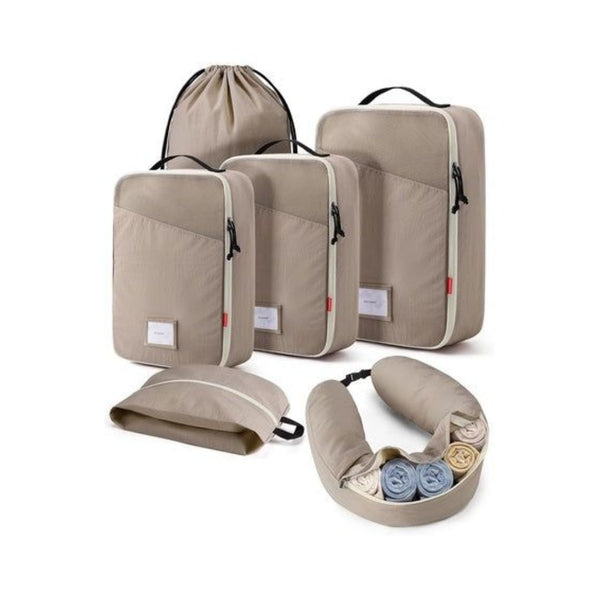 7 Piece Travel Packing Cube Set With Neck Pillow
