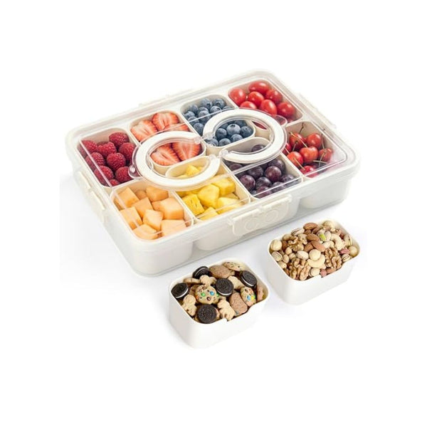 Snackle Box Travel Snack Container with Divided Tray