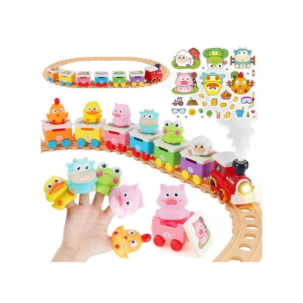 Mist Steam Musical Farm Train Set Toy