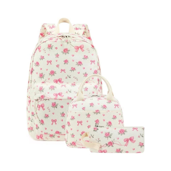 3-Piece Backpack Set w/USB Charging Port