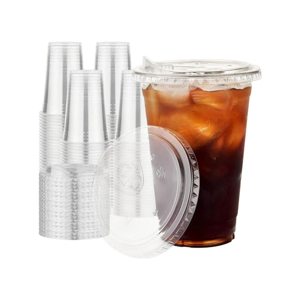 100 16oz Plastic Cups With Lids
