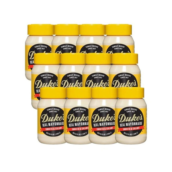 12 Pack Duke's Real Mayonnaise 8 Ounce Jars (OU)