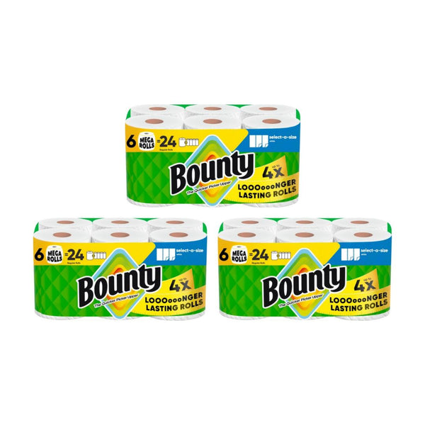 18 Mega Rolls of Bounty Select-A-Size Paper Towels + Get $15 Amazon Credit!