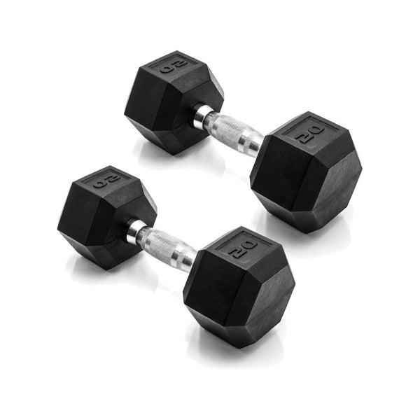 Pair of 20lb CAP Rubber Coated Dumbbell