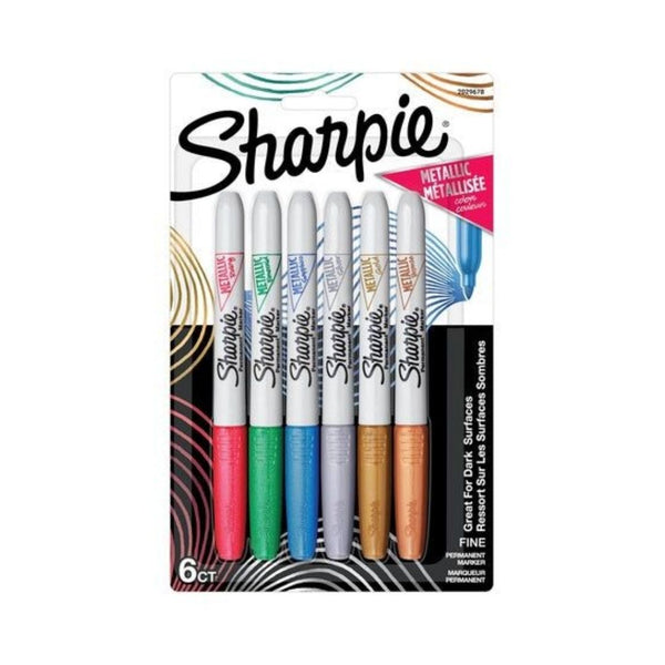 6 Sharpie Metallic Permanent Markers