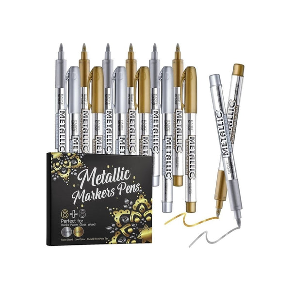 12 Pack Metallic Markers