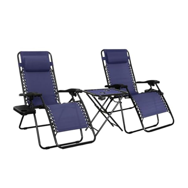 Set Of 2 Amazon Basics Adjustable Zero Gravity Folding Lounge Chairs