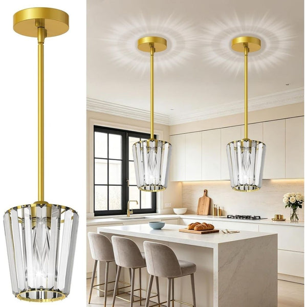 2 Pack Crystal Pendant Lights