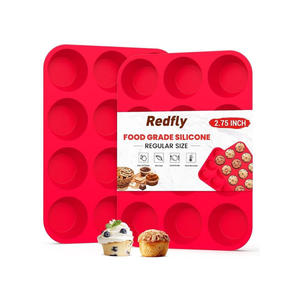 2-Pack Silicone 12-Cup Muffin Pan