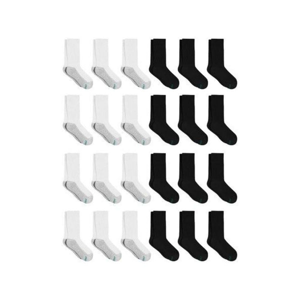24 Pairs Hanes Boys Crew Socks
