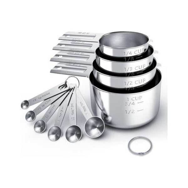 10-Piece Stainless Steel Measuring Cups & Spoons Set