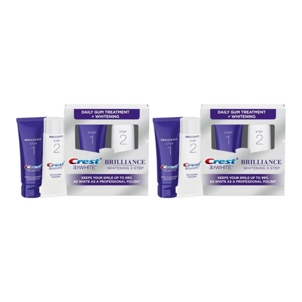 2 Packs of Crest 3D White Brilliance 2 Step Kits