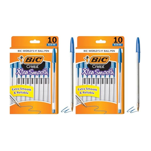 20 Pack Of BIC Cristal Xtra Smooth Ballpoint Pens