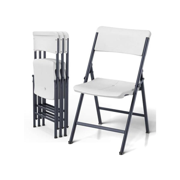 4 Pack Of White Folding Chairs