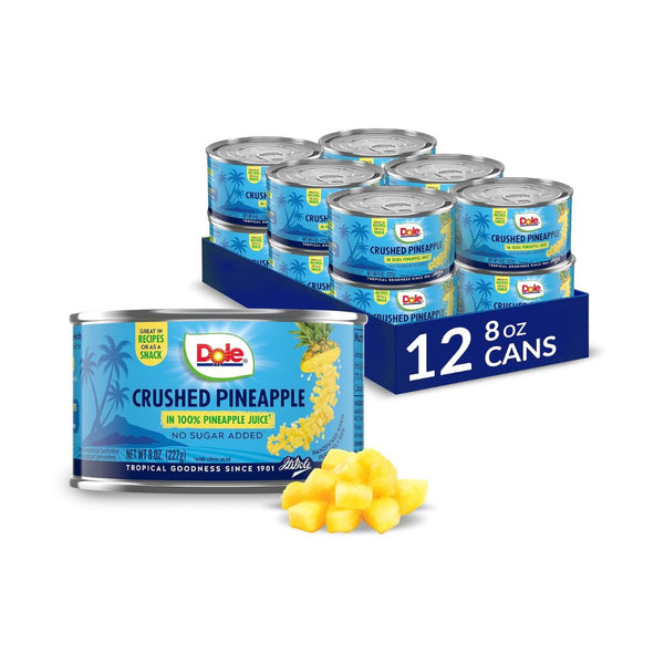 12 Cans Dole Crushed Pineapple