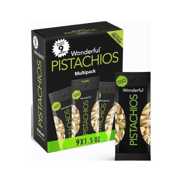 9-Pack Wonderful Pistachios Roasted & Salted Snack Bags